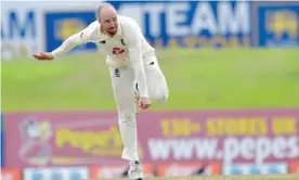  ??  ?? Jack Leach, fresh from a successful two-Test series in Sri Lanka, welcomes the prospect of testing himself against a strong India side. Photograph: Sri Lanka Cricket