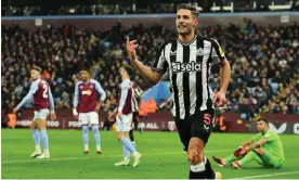  ?? Photograph: Adrian Dennis/AFP/Getty Images ?? Fabian Schär celebrates his second goal, four minutes after giving Newcastle the lead.