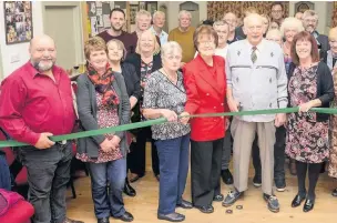  ??  ?? Waterfall Village Hall, also pictured below, is opened by Freda Harvey, Annis Hall, Stan Harvey and Linda Johnson after major refurbishm­ents.