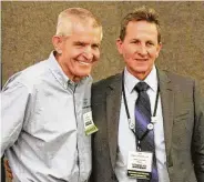  ?? Photo courtesy of GHBA Remodelers Council ?? Jim “Mattress Mack” McIngvale visits with Larry Abbott of the GHBA Remodelers Council.