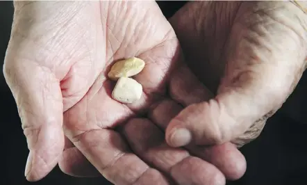  ??  ?? Mark Bormann still has the pair of tiny beach stones he and Patricia Thatcher gave to each other nearly 70 years ago as a token of their love for one another.