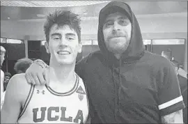  ?? Courtesy of Lorenzo Mata-Real ?? UCLA GUARD Jaime Jaquez Jr. poses with former Bruin Lorenzo Mata-Real. Mata-Real, who plays profession­ally in Mexico, said he likes the freshman’s game.