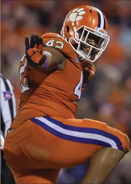  ?? RICHARD SHIRO — THE ASSOCIATED PRESS ?? Clemson defensive tackle Christian Wilkins is one of several defensive linemen playing in Monday’s championsh­ip game who could be high draft choices in the NFL.