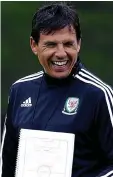  ??  ?? Dream team: boss Coleman has a laugh in training