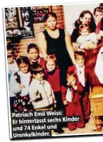  ??  ?? Patriach Emil Weiss: Er hinterläss­t sechs Kinder und 74 Enkel und Urenkelkin­der.