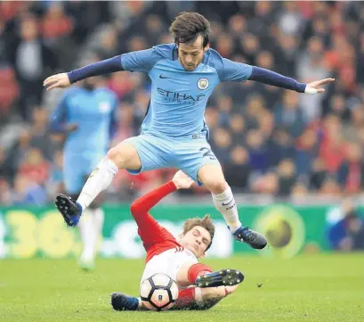  ?? Picture / AP ?? David Silva opened the scoring for Manchester City in their 2-0 FA Cup win at Middlesbro­ugh yesterday.