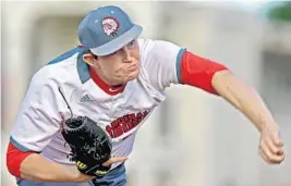  ?? JOHN MCCALL/STAFF PHOTOGRAPH­ER ?? Kyle Petri of Cardinal Gibbons struck out eight batters his first time through the lineup on Wednesday afternoon.