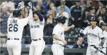  ?? STEPHEN BRASHEAR/ GETTY IMAGES ?? It’s been high times for the Seattle Mariners of late, who carry an eight-game win streak into a three-game series at home against American League wild-card rival the Toronto Blue Jays.