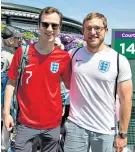 ??  ?? In the minority: Students Carl Rietschel and Henry Pratt wear England jerseys