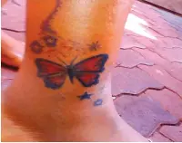  ??  ?? Butterly tattoos are popular with women