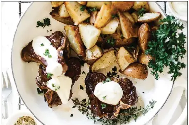  ?? (Courtesy of American Lamb Board) ?? Lamb Loin Chops With Feta Cream Sauce