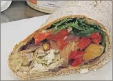  ??  ?? Mediterran­ean Veggie Wrap Serves 4