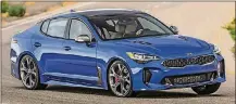  ?? KIA ?? This photo shows the 2018 Kia Stinger, the Korean automaker’s new fastback sedan. It starts at $33,000 for the base model with a 255-horsepower turbocharg­ed four-cylinder engine.