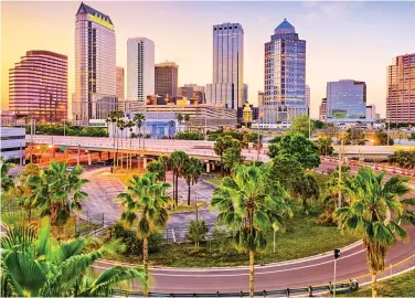  ?? ?? Upbeat downtown: Tampa Bay on Florida’s west coast is more accessible than ever