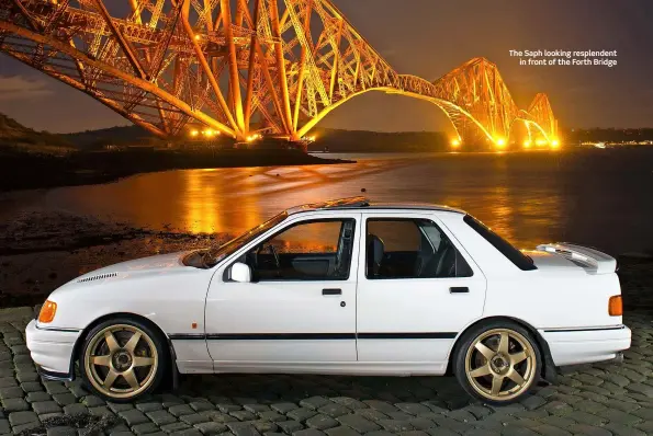  ??  ?? The Saph looking resplenden­t
in front of the Forth Bridge