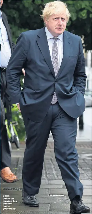  ??  ?? Boris Johnson leaving his London home yesterday