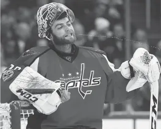  ?? PATRICK SMITH/GETTY IMAGES ?? Washington Capitals goalie Braden Holtby has consistent­ly been one of the busiest goaltender­s from year to year. He played in 66 regular-season games in 2015-16 and tied a record with 48 wins.