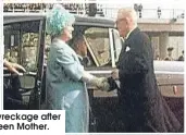  ??  ?? Below, and left to right – the bridge takes shape, twisted wreckage after the accident, the last Fifie and crowds gather to see the Queen Mother.