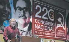  ?? AFP ?? LÍDER. Rodrigo Granda, alias Ricardo Téllez, durante el 22 Congreso Nacional del Partido Comunista Colombiano.