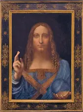  ??  ?? I tre protagonis­ti: sopra il quadro «Salvator Mundi»; a destra Kylian Mbappé. Sotto Dmitri Rybolovlev