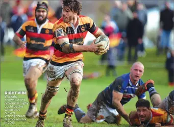  ??  ?? RIGHT VIBE Waikato showed what provincial rugby could be like when they played Whanganui at memorial park in 2016.