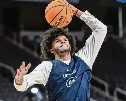  ?? Jim Franco/Times Union ?? UConn junior Andre Jackson Jr. during an open practice prior to the NCAA tournament on Thursday in Albany, New York.
