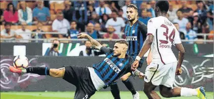  ?? FOTO: EFE ?? Icardi y el Inter aún no han podido ganar en la presente Serie A y ayer el Torino les niveló un 2-0 en San Siro