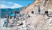  ?? HT ARCHIVE ?? Constructi­on work on at the Char Dham project site. n