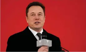  ??  ?? The Tesla CEO Elon Musk at the Tesla Shanghai Gigafactor­y groundbrea­king ceremony in Shanghai, China, 7 January 2019. Photograph: Aly Song/Reuters