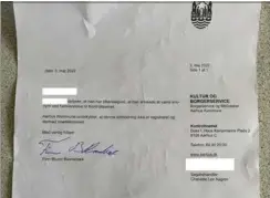  ?? PRIVATFOTO ?? Michael har fået en skriftlig undskyldni­ng fra Aarhus Kommune.