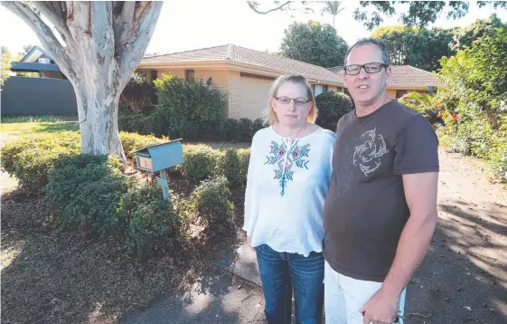  ?? Picture: RICHARD GOSLING ?? Sophie and Anthony Turner at the house they rented that had been contaminat­ed with methamphet­amine by previous tenants.