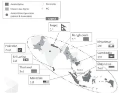  ?? (SOURCE: AffinHwang Capital) ?? Graph shows the merged entity having operating companies across nine countries serving over 300 million subscriber­s