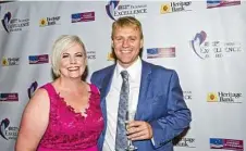  ??  ?? Chamber of Commerce CEO Jo Sheppard with Stahmann Farms CEO Ross Burling.