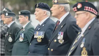  ??  ?? COVID rules meant the public could not attend, but there was still a poignant ceremony at Sunderland Cenotaph.