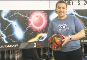  ?? Paul Augeri / For Hearst Connecticu­t Media ?? Middletown High senior bowler Alexandra Dombrowski has received a combined academic-athlete scholarshi­p to Upper Iowa University.