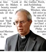  ??  ?? Giving the Blessing... Archbishop Welby