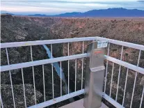  ?? TAOS NEWS FILE PHOTO ?? The New Mexico Department of Transporta­tion installed 10 call boxes on the Rio Grande Gorge Bridge that connect to the New Mexico Crisis and Access Line.