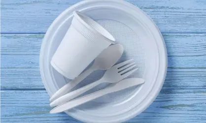  ?? Photograph: SasaJo/Getty Images/iStockphot­o ?? The average person uses 18 throwaway plastic plates and 37 single-use knives, forks and spoons each year, according to ministers.