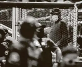  ?? Karen Warren / Staff photograph­er ?? Astros manager Dusty Baker finds himself facing a shortage of starting pitchers because of injuries and COVID-19 protocols that sidelined eight.