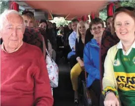  ??  ?? The view from the Kerry Supporters Bus on the pilgrimage to Clones yesterday