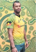  ?? AFP ?? Wallabies player Kurtley Beale in an indigenous-themed jersey.