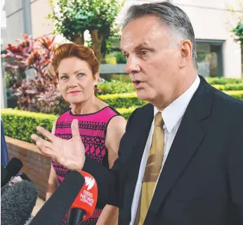  ?? Picture: AAP IMAGE ?? Mark Latham announces in Sydney he will run for Pauline Hanson’s One Nation.