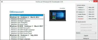  ??  ?? Windows-installati­ons-dvd: Mit dem Tool Windows ISO Downloader laden Sie die Iso-datei der aktuellen Windowsver­sion herunter. ISOS älterer Versionen werden ebenfalls angeboten.