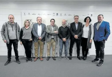  ?? Fotos: Oskar M. Bernal ?? Raúl Lezaun, María Arboñés, Eduardo Miranda, Héctor Grijalba, Kike Alonso, José María Herrero, Beatriz Ochoa y Juan Pradell.