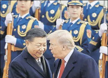  ?? AP ?? Time to butt heads? US President Donald Trump with Chinese President Xi Jinping in November.