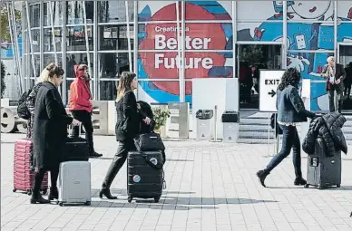  ?? CÉSAR RANGEL ?? Imagen de algunos de los participan­tes en el Mobile World Congress de este año