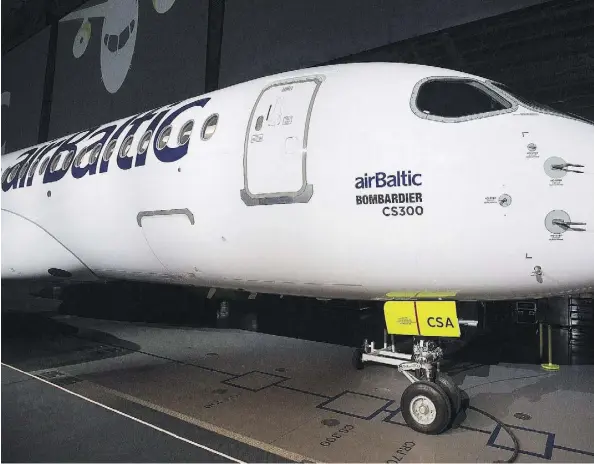  ?? GRAHAM HUGHES/THE CANADIAN PRESS FILES ?? Air Baltic Corp. will become the largest European customer of Bombardier’s C Series and second-biggest worldwide after it signed up Monday for 30 CS300 aircraft, with options and purchase rights for 30 more.