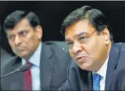  ?? REUTERS/FILE ?? Urjit Patel with his predecesso­r Raghuram Rajan