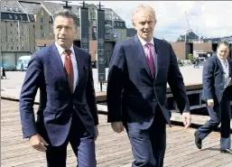  ??  ?? Ex-PMs to the rescue: Anders Fogh Rasmussen & Tony Blair in Copenhagen.