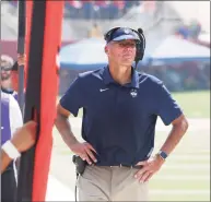  ?? Gary Kazanjian / Associated Press ?? UConn coach Randy Edsall looks on last week during the Huskies game against Fresno State. The Huskies fell to 0-2 after falling to Holy Cross on Saturday.